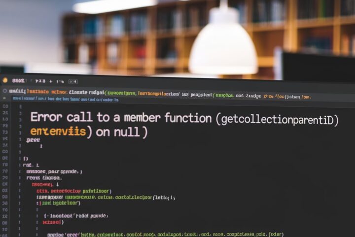 Error Call to a Member Function getcollectionparentid() on Null