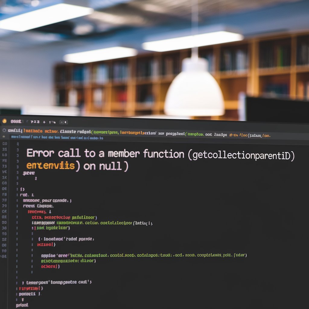 Error Call to a Member Function getcollectionparentid() on Null