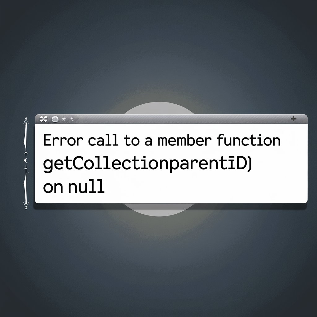 Error Call to a Member Function getcollectionparentid() on Null